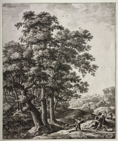 Venus och Adonis. av Anthonie Waterloo