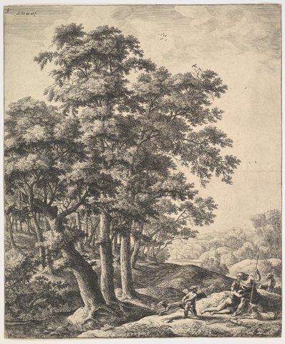 Venus och Adonis. av Anthonie Waterloo