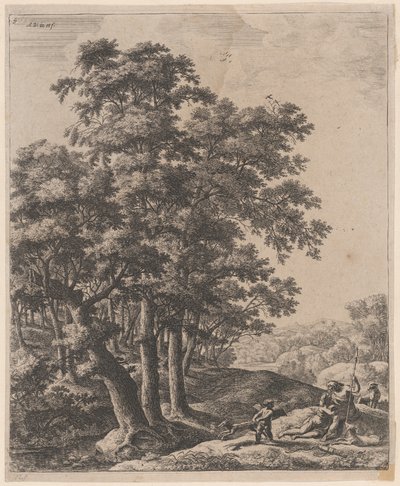 Venus och Adonis, 1600-talet. av Anthonie Waterloo