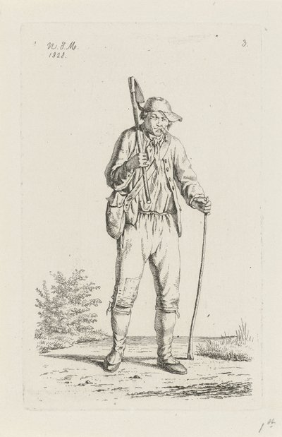 Bonde från Ardennerna med hacka Bönder och kvinnliga bönder från Förenade kungariket Nederländerna (serietitel) av Anthonie Willem Hendrik Nolthenius de Man
