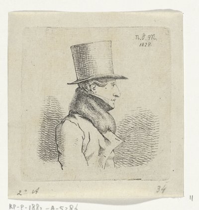 Man med hög hatt av Anthonie Willem Hendrik Nolthenius de Man
