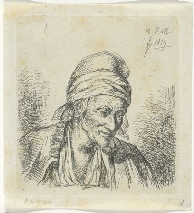 Gammal kvinna till höger av Anthonie Willem Hendrik Nolthenius de Man