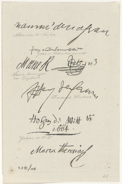 Flera faksimiler av signaturer av Anthonie Willem Hendrik Nolthenius de Man