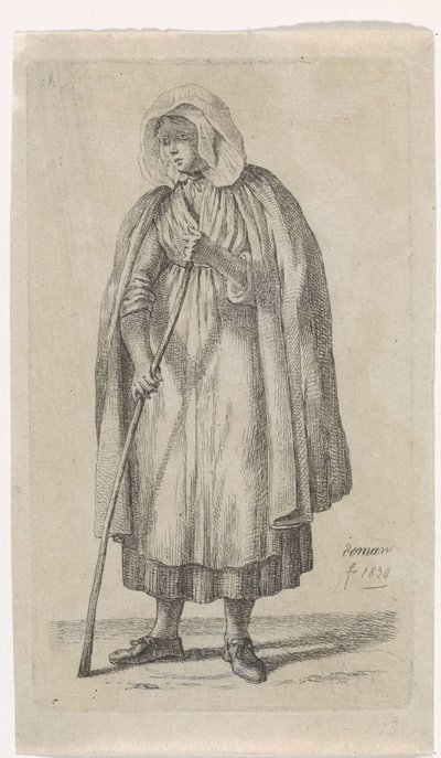Kvinna med en kappa och en pinne av Anthonie Willem Hendrik Nolthenius de Man
