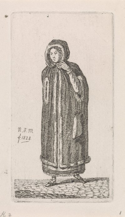 Kvinna med mantel 12 studiefigurer (serietitel) av Anthonie Willem Hendrik Nolthenius de Man