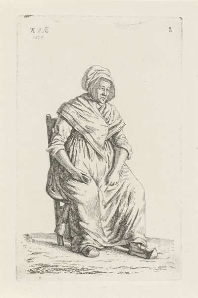 Sittande bondfru från Vallonien Bönder och kvinnliga bönder från Förenade kungariket Nederländerna (serietitel) av Anthonie Willem Hendrik Nolthenius de Man