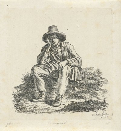 Sittande man som stöder hans huvud av Anthonie Willem Hendrik Nolthenius de Man