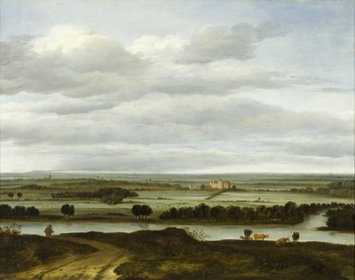 Panoramalandskap nära Rhenen med Huis ter Lede av Anthonie van Borssom