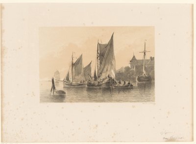 Segelbåtar på floden av Anthonie van Volkom
