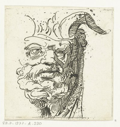 Huvudet av en satyr av Anthonie van den Bos