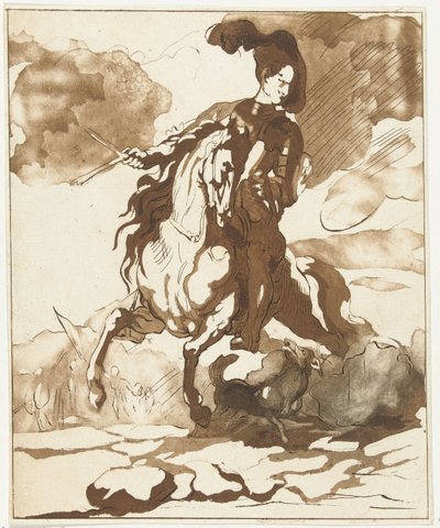 Ryttare med hund av Anthonie van den Bos