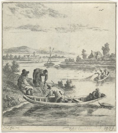 Fiskare på en flod av Anthonij van der Haer
