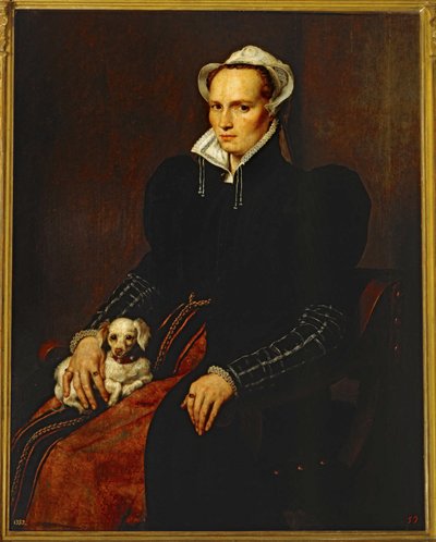 Porträtt av en gift kvinna ... (målning på duk) av Anthonis van Dashorst (c.1519-1576/77) Mor