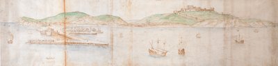 Dover från havet, mitten av 1500-talet av Anthonis van den Wyngaerde