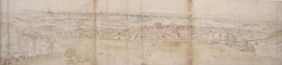 Greenwich Palace och London från Greenwich Hill (penna och brunt bläck och akvarell över indikationer i svart krita) av Anthonis van den Wyngaerde