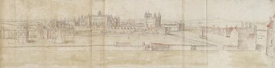 Hampton Court Palace från norr (penna och brunt bläck och akvarell över svaga markeringar i svart krita) av Anthonis van den Wyngaerde