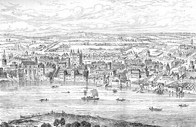London från Temple Bar till Charing Cross, 1543 1897 av Anthonis van den Wyngaerde