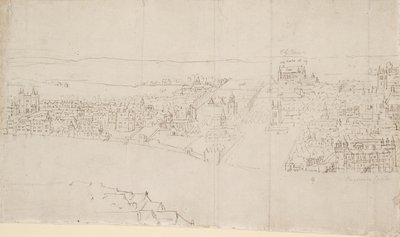 Panorama över London sett från Southwark: Durham House till Barnard