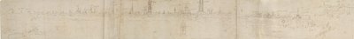 Preliminär skiss för en utsikt över Brygge från sydväst, 1558. av Anthonis van den Wyngaerde