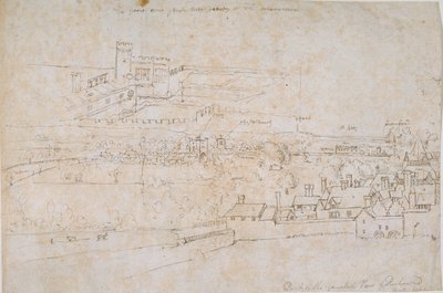 Ark med studier av Palaces of Hampton Court, Richmond och den omgivande landsbygden, c1560-talet. av Anthonis van den Wyngaerde