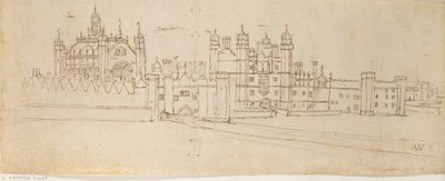 Kapellet och porthuset i Hampton Court Palace, c1550-1560 av Anthonis van den Wyngaerde