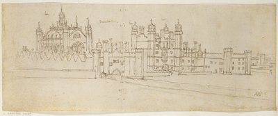 The Chapel and Gatehouse of Hampton Court, c.1544 (penna och bläck på papper) av Anthonis van den Wyngaerde
