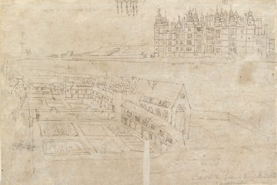River Front of Richmond Palace och Privy Gardens, c1550-talet av Anthonis van den Wyngaerde