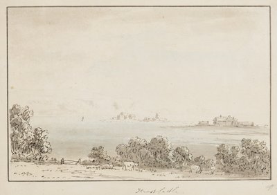 Hurst Castle (bläck & wc på papper) av Anthony Devis