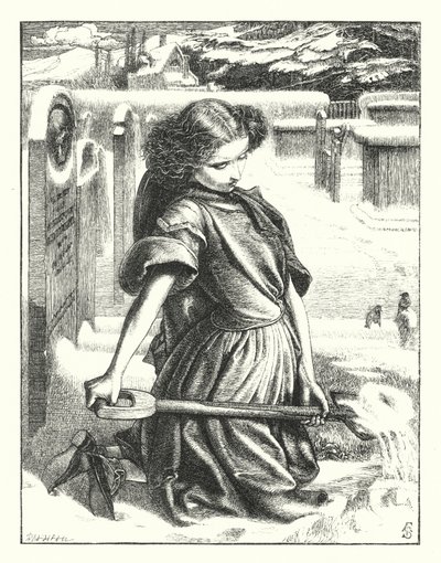 Den lilla sörjande (gravyr) av Anthony Frederick Augustus (after) Sandys
