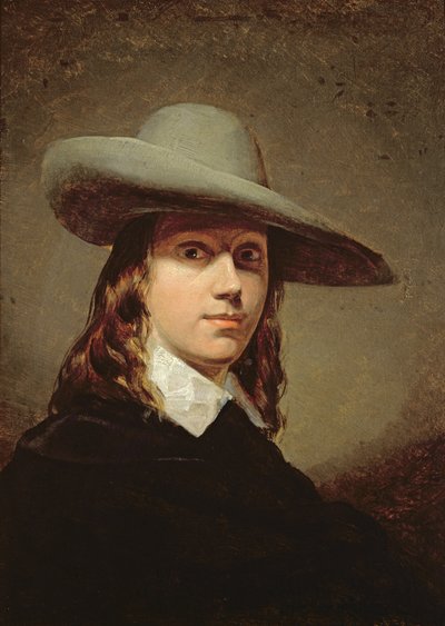 Självporträtt i en bredbrättad hatt, 1848 av Anthony Frederick Augustus Sandys