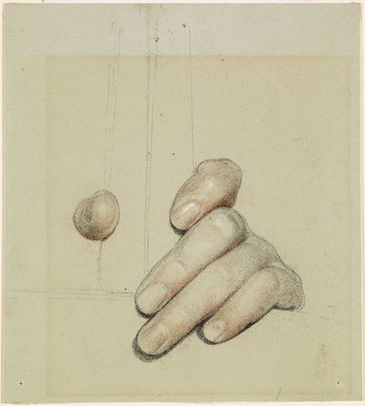 St George for Merrie England - Studie av vänster hand som griper en stång, 1880 av Anthony Frederick Augustus Sandys