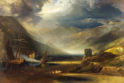 En scen vid kusten, Merionethshire - Stormen passerar av Anthony Vandyke Copley Fielding