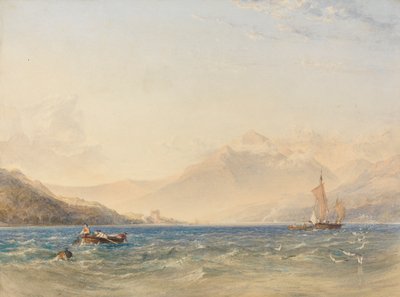 Chefen för Loch Fyne, med slottet Dindarra av Anthony Vandyke Copley Fielding