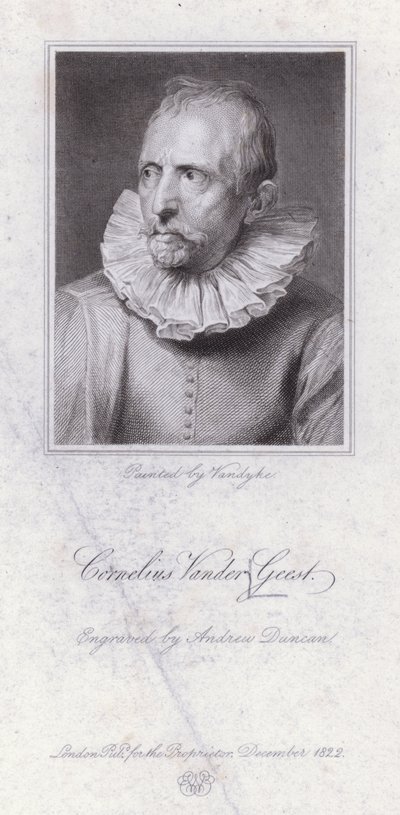 Cornelis van der Geest, flamländsk kryddhandlare och konstsamlare (gravyr) av Anthony van (after) Dyck