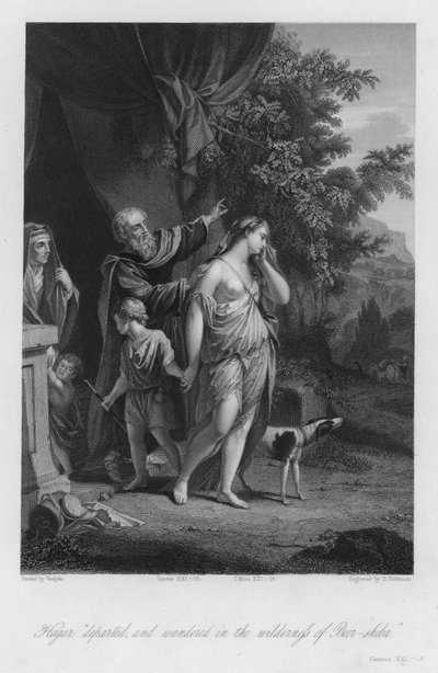 Hagar Rejected, Genesis XXI av Anthony van (after) Dyck