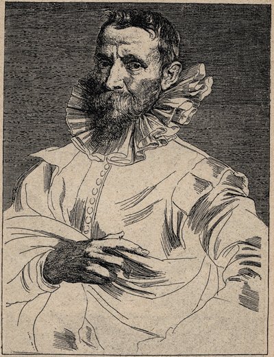 Jan Brueghel den äldre (eller Ain, känd som Brueghel de Velours) (1568-1625) - Jan Brueghel den äldre - gravyr efter Anthony van Dyck av Anthony van (after) Dyck