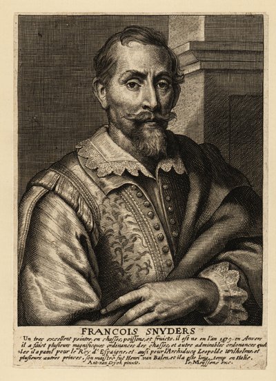Porträtt av Frans Snyders, flamländsk målare av djur, jaktscener, marknadsscener och stilleben av Anthony van (after) Dyck