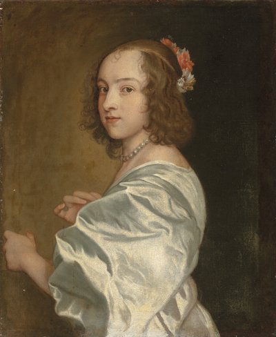 Porträtt av Margaret Lemon (olja på duk) av Anthony van (circle of) Dyck