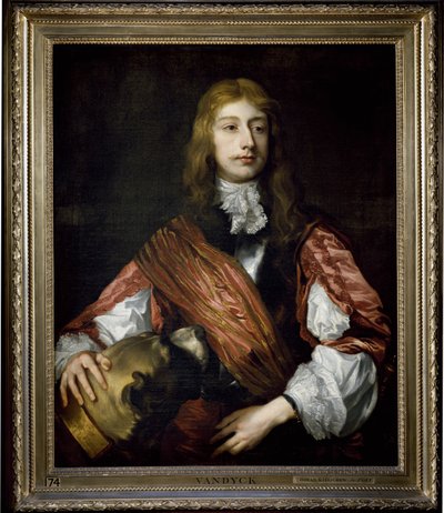 Thomas Killigrew och hans hund (olja på duk) av Anthony van (studio of) Dyck