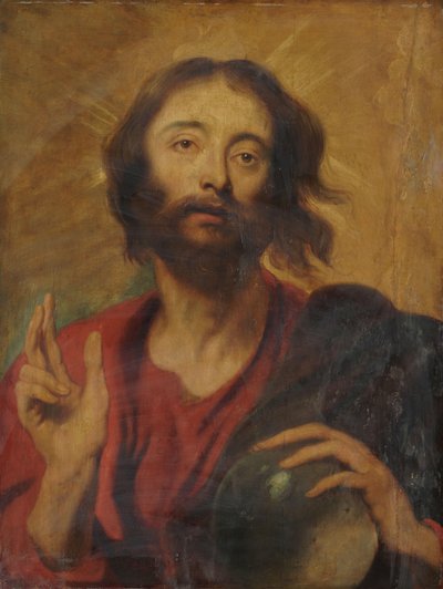 Kristus som världens frälsare av Anthony van Dyck (after)