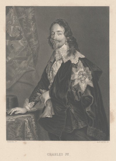 Charles I, graverad av A.H. Payne av Anthony van Dyck