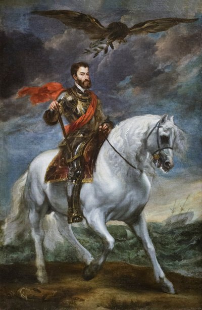 Ryttarporträtt av kejsar Karl V, 1621-27 (olja på duk) av Anthony van Dyck