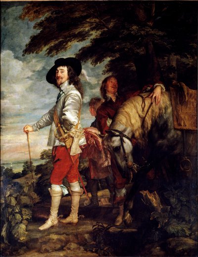 Fullängds popporträtt av Charles I av England, även känd som kungen på jakt, ca. 1635 (olja på duk) av Anthony van Dyck