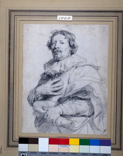 Gaspard de Crayer (svart krita på vitt papper) av Anthony van Dyck