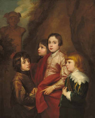 Grupp av fyra pojkar, förmodligen mitten av 1600-talet. av Anthony van Dyck