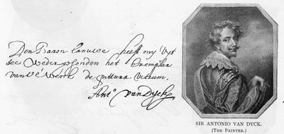 Van Dycks handstil och signatur, 14 augusti 1636 av Anthony van Dyck