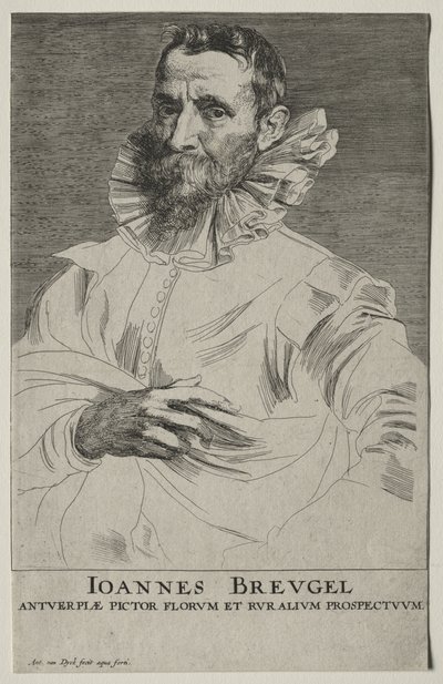 Porträtt av Jan Brueghel av Anthony van Dyck