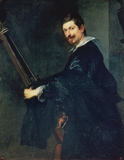 Man med en lut, porträtt av musikern Jacob Gaultier, en lutenist vid det engelska hovet av Anthony van Dyck