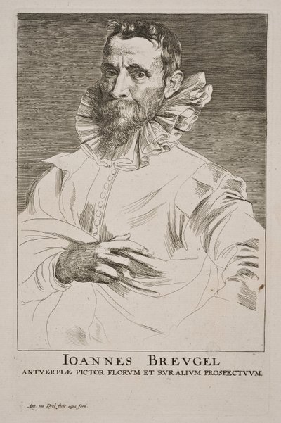 Porträtt av Jan Brueghel d.ä. av Anthony van Dyck