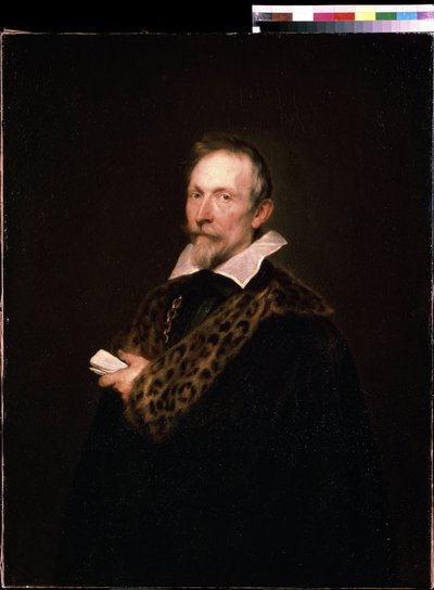 ""Porträtt av diplomaten och intellektuellen Jan Van der Wouver (Waverius) (1574-1636)"" Målning av Antoine van Dyck (eller Athony eller Antoon, Anton eller Anthonis av Anthony van Dyck